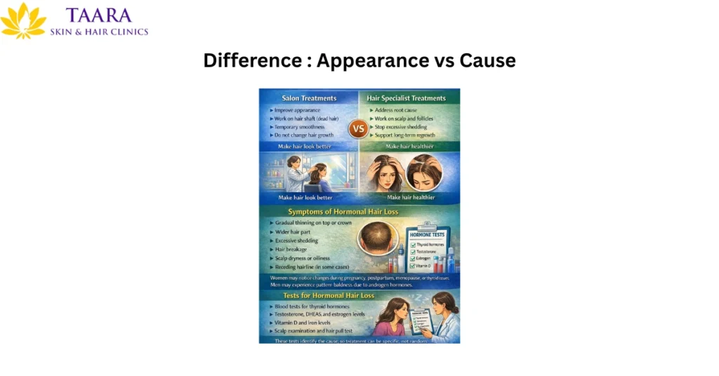 Difference Appearance vs Cause-hormonal hair loss treatment